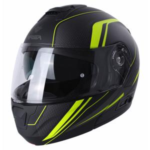 RSA Rival sort-grå-fluo-gul tip-up motorcykelhjelm