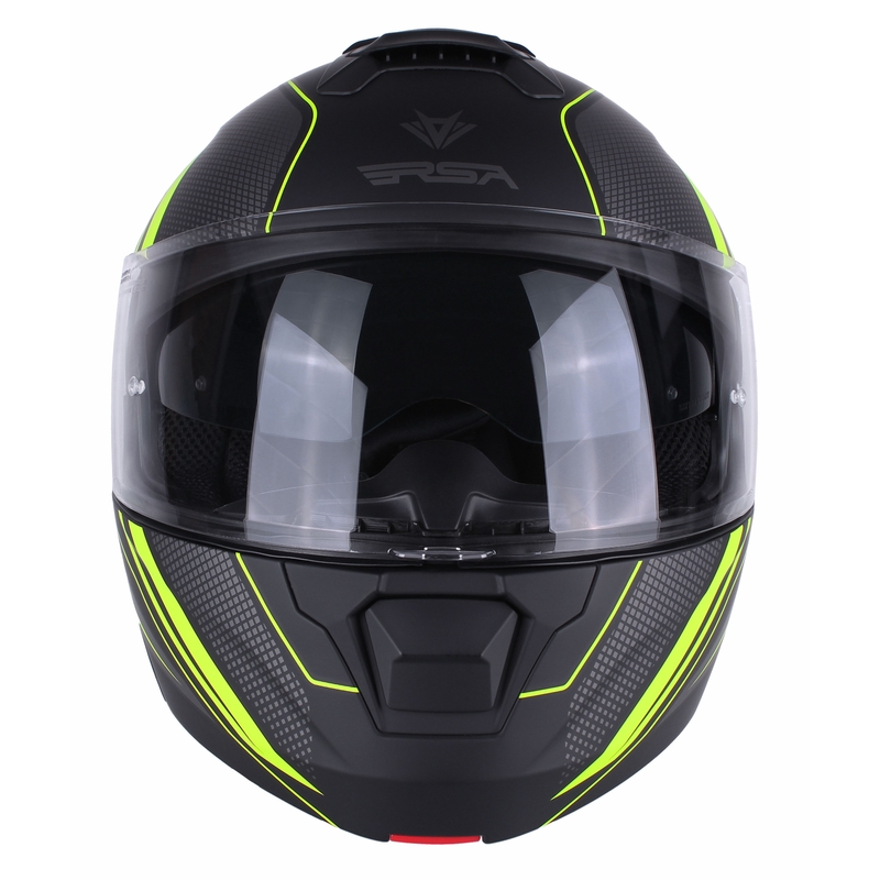 RSA Rival sort-grå-fluo-gul tip-up motorcykelhjelm