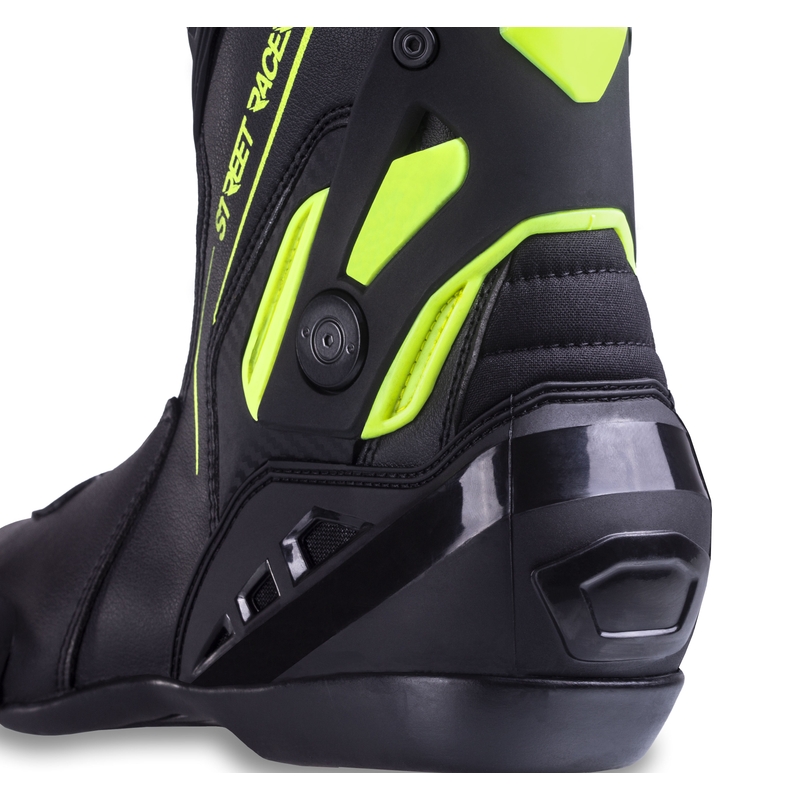 Street Racer GTR motorcykelstøvler sort-fluo gul
