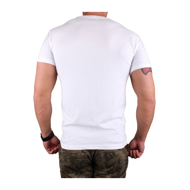 T-shirt s motivem MotoZem Ride your life hvid udsalg