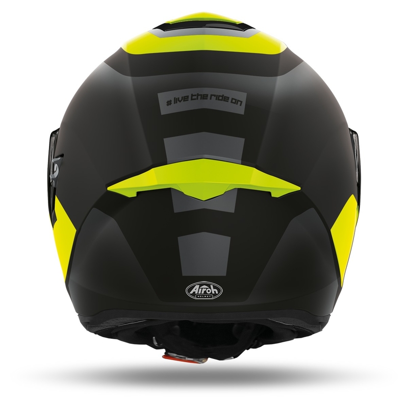 Integreret motorcykelhjelm Airoh ST.501 Dock 2022 fluogul mat udsalg