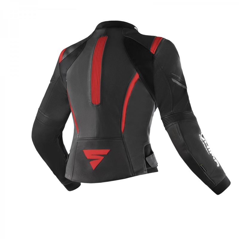 Dame motorcykeljakke Shima Miura 2.0 sort-rød