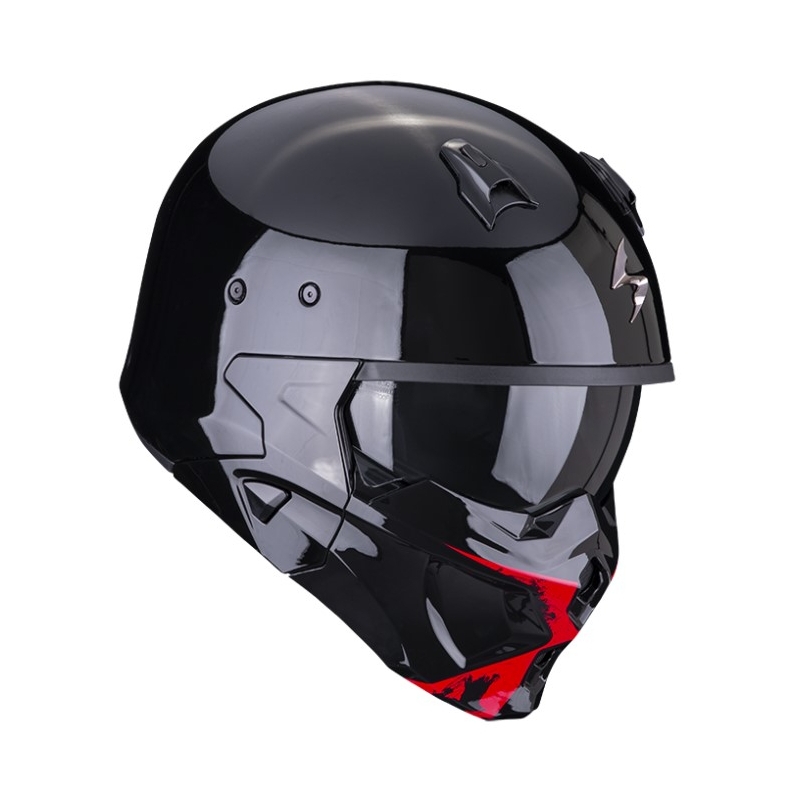 Åben hjelm med maske SCORPION COVERT-X TANKER sort-rød