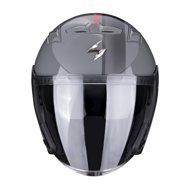 Otevřená přilba Scorpion EXO-230 SR cementová šedo-červená výprodej