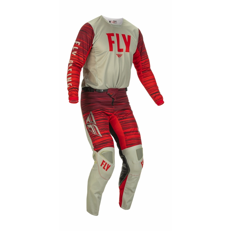 Motokrosové kalhoty FLY Racing Kinetic Wawe 2022 šedo-červené
