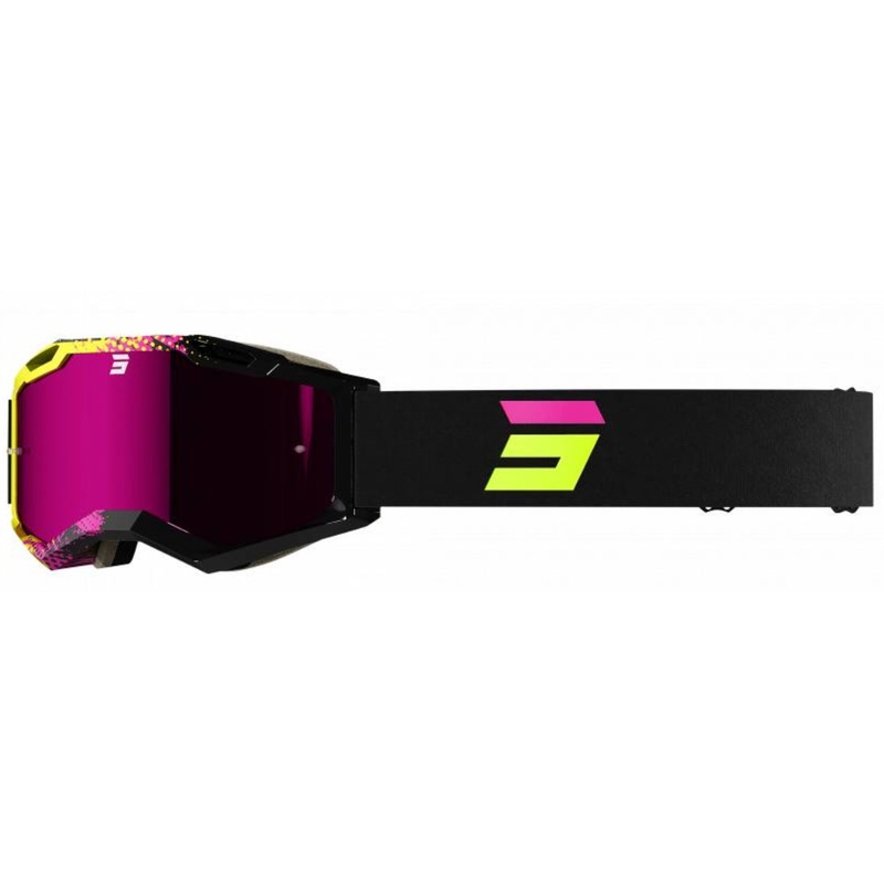 Motocross-briller Shot Iris 2.0 Fusion sort-pink-fluogul udsalg
