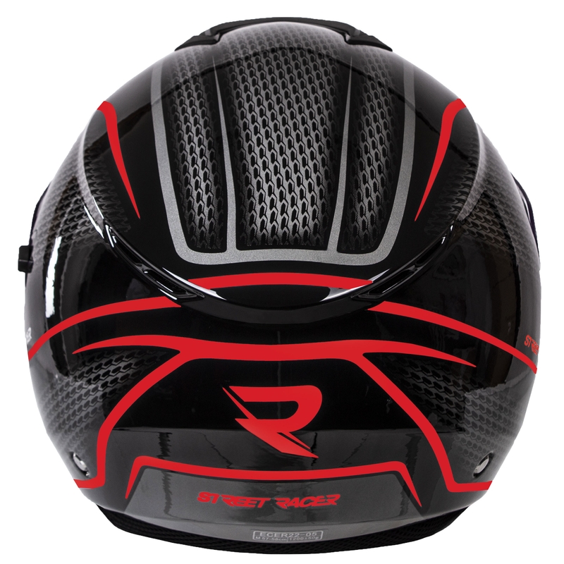 Otevřená přilba na motorku Street Racer Pilot černo-červená
