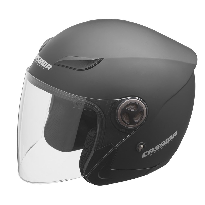 Cassida Reflex åben motorcykelhjelm sort mat