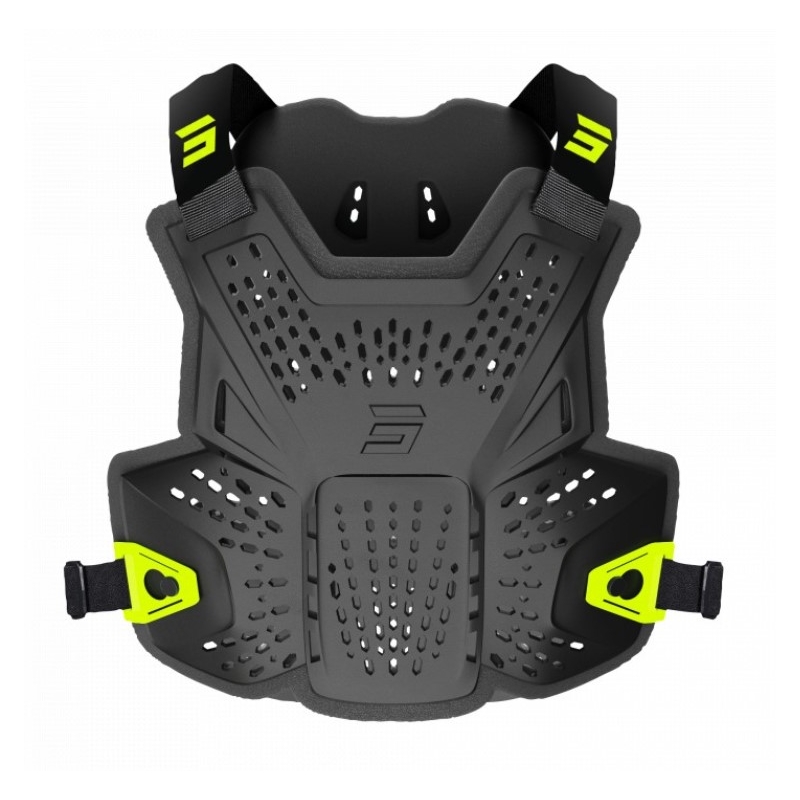 Brystbeskytter Shot Airflow sort-fluogul