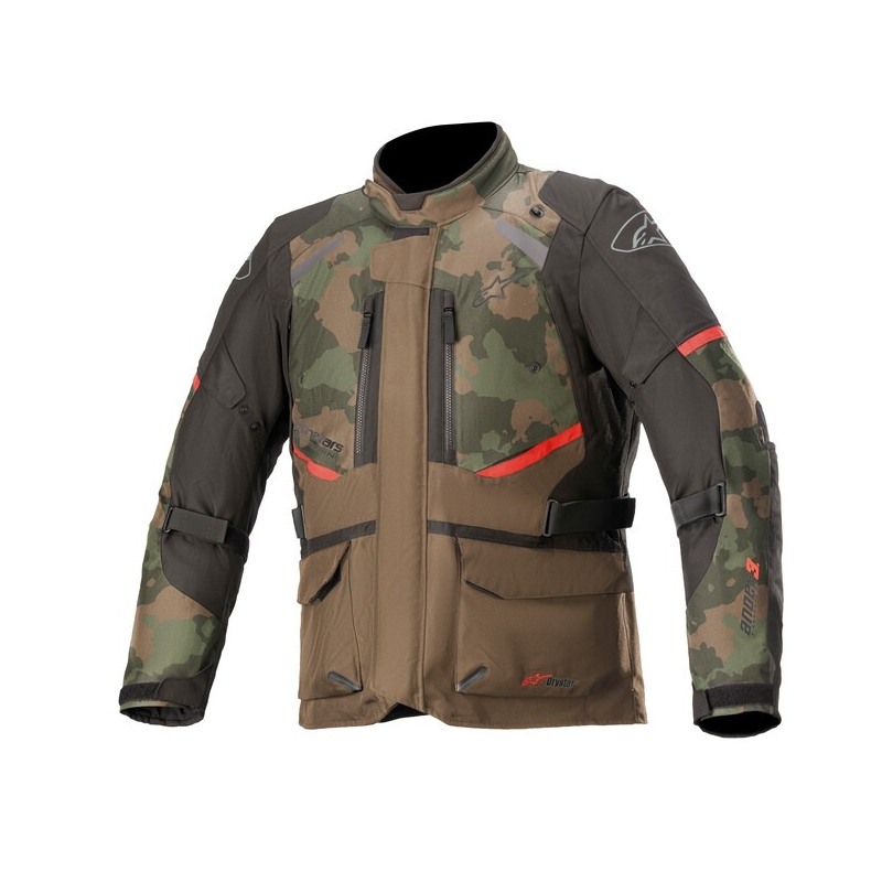 Alpinestars Andes Drystar camo grøn-sort-rød motorcykeljakke udsalg