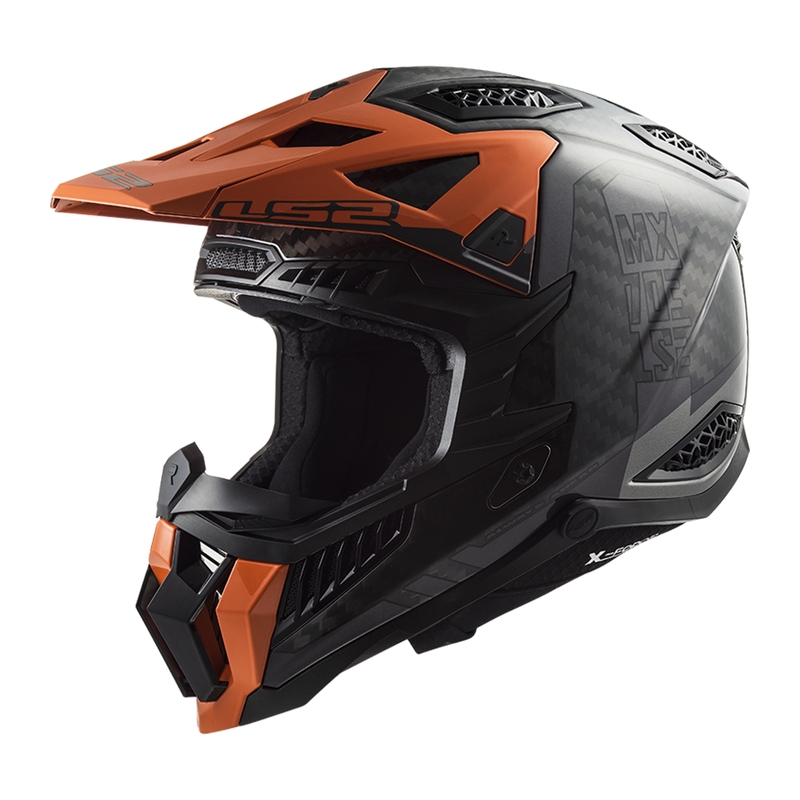Motocrosshjelm LS2 MX703 X-Force Victory Titanium sort-orange