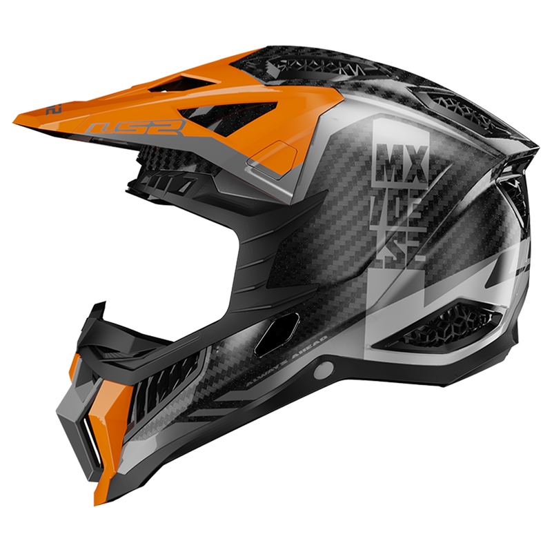 Motocrosshjelm LS2 MX703 X-Force Victory Titanium sort-orange