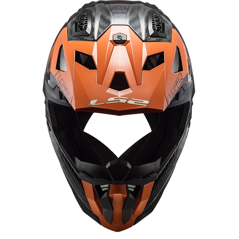 Motocrosshjelm LS2 MX703 X-Force Victory Titanium sort-orange