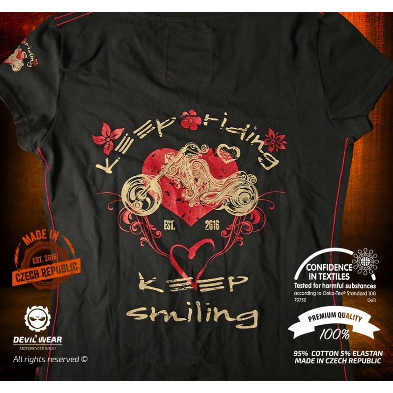 Dámské triko Devils Wear - Keep Riding Keep Smiling