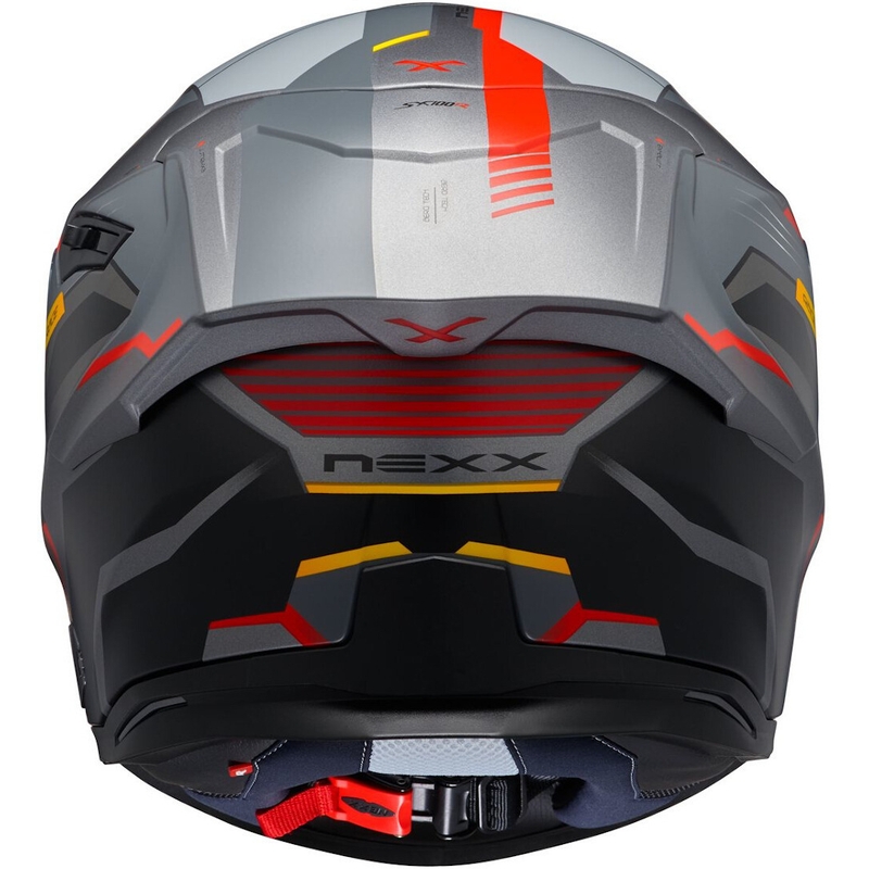 Integreret motorcykelhjelm NEXX SX.100R Gridline grå-rød udsalg