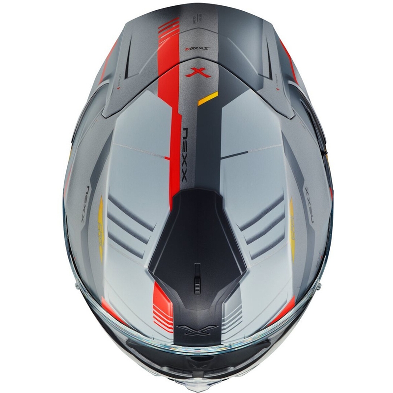 Integreret motorcykelhjelm NEXX SX.100R Gridline grå-rød udsalg