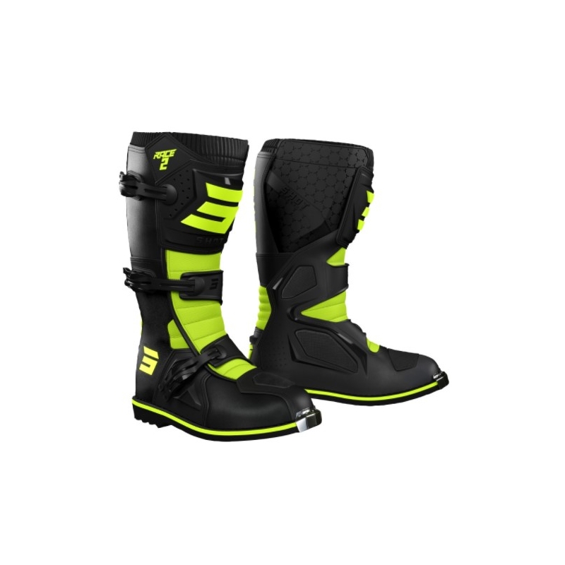Boty na motorku Shot Race 2 černo-fluo žluté výprodej