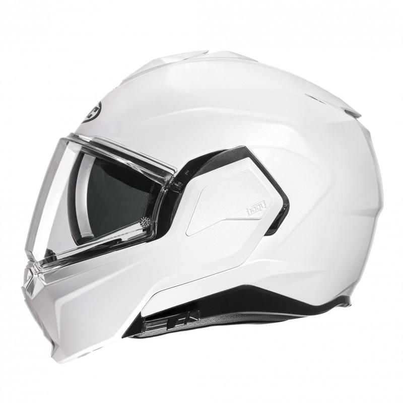 HJC I100 Solid pearl white flip-up motorcykelhjelm