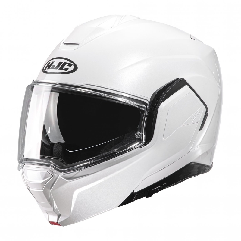 HJC I100 Solid pearl white flip-up motorcykelhjelm
