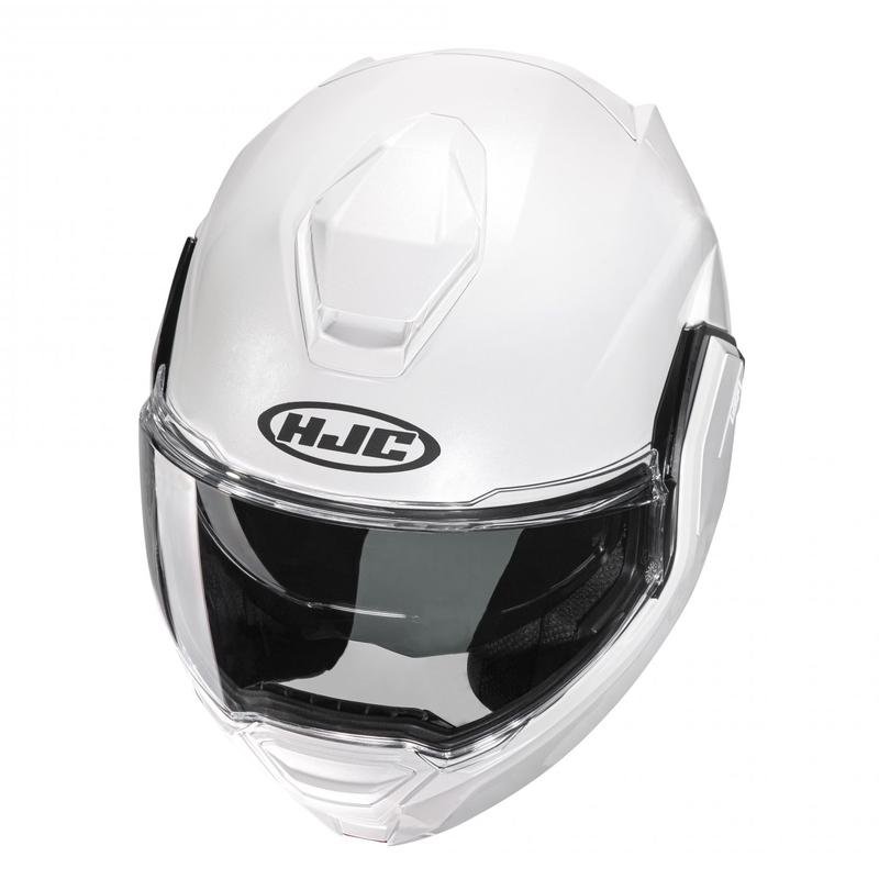 HJC I100 Solid pearl white flip-up motorcykelhjelm