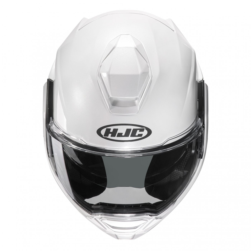 HJC I100 Solid pearl white flip-up motorcykelhjelm