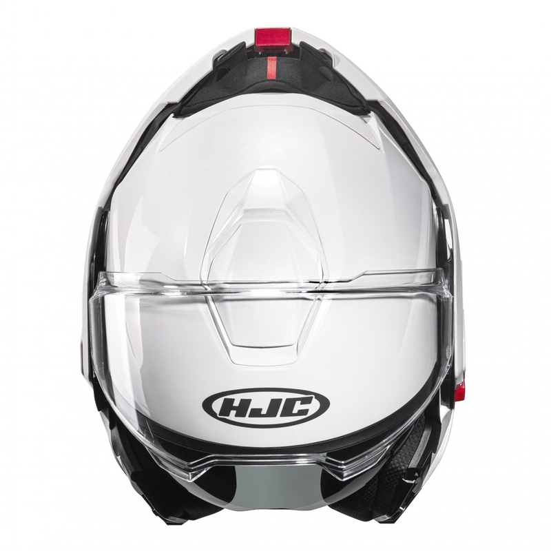 HJC I100 Solid pearl white flip-up motorcykelhjelm