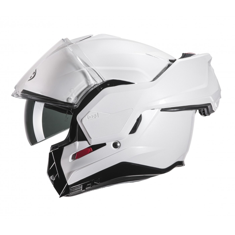 HJC I100 Solid pearl white flip-up motorcykelhjelm