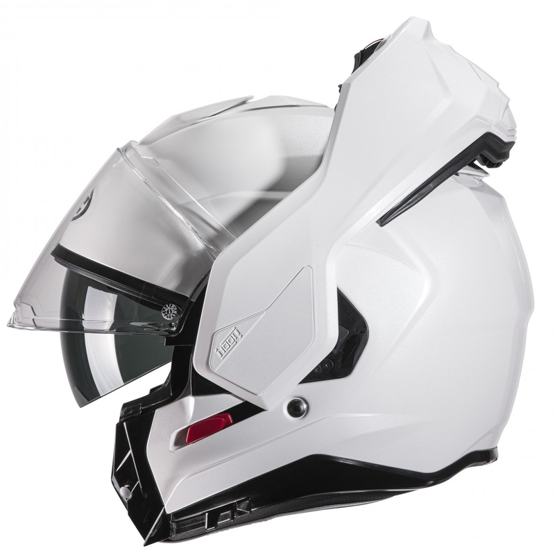 HJC I100 Solid pearl white flip-up motorcykelhjelm