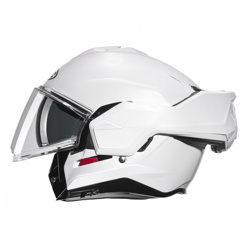 HJC I100 Solid pearl white flip-up motorcykelhjelm