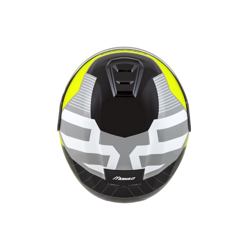 Vyklápěcí přilba na motorku Cassida Modulo 2.0 Profile bílo-šedo-černo-fluo žlutá