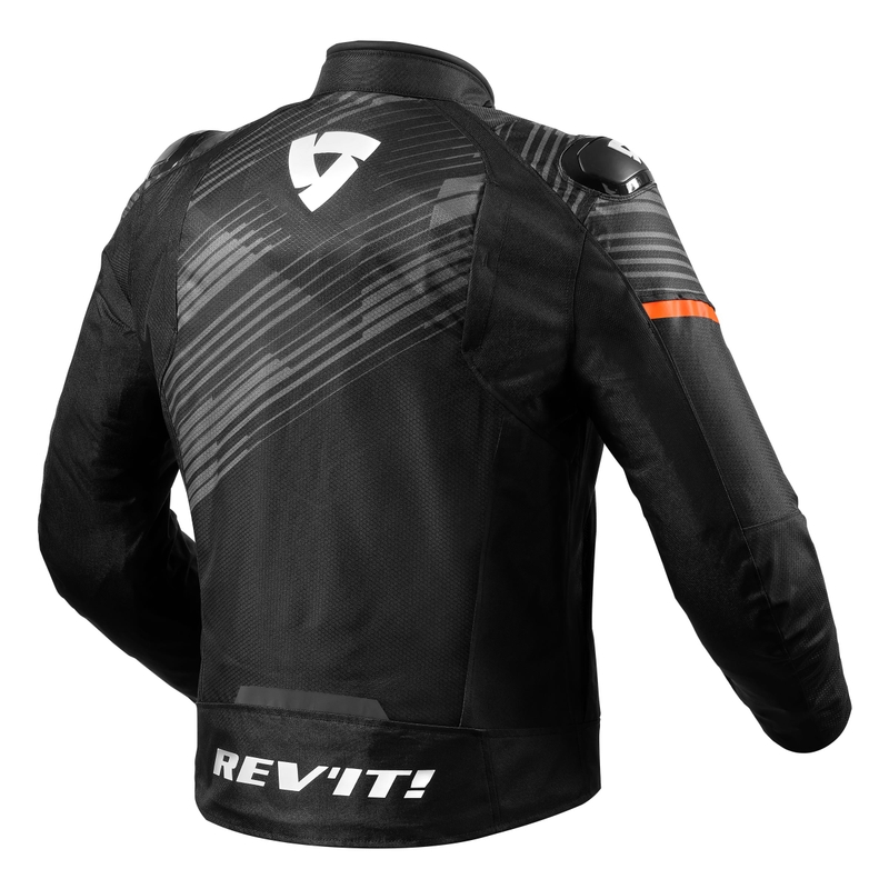 Motorcykeljakke Revit Apex H2O sort-fluo-orange udsalg