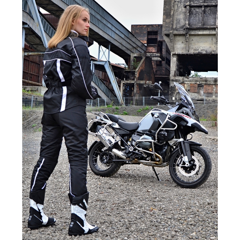 Motorcykeldragt til kvinder RSA SW-01 hvid - 2 stk. udsalg