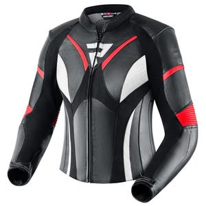 Rebelhorn Rebel Black-White-Fluo Red motorcykeljakke til kvinder