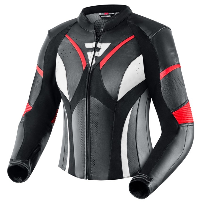 Rebelhorn Rebel Black-White-Fluo Red motorcykeljakke til kvinder