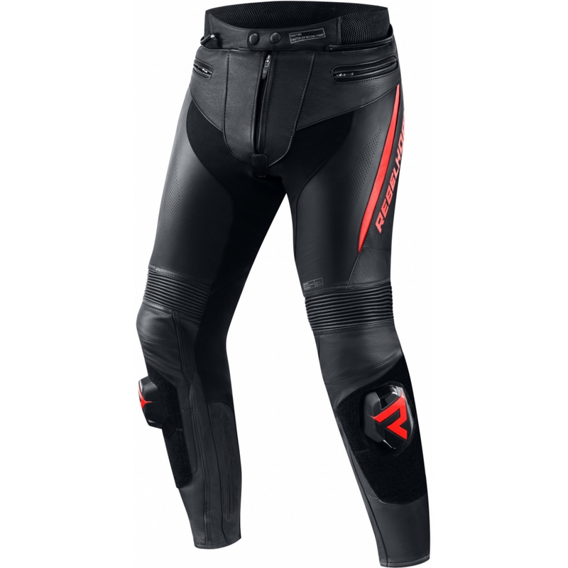 Rebelhorn Fighter Black-Fluo Red motorcykelbukser udsalg