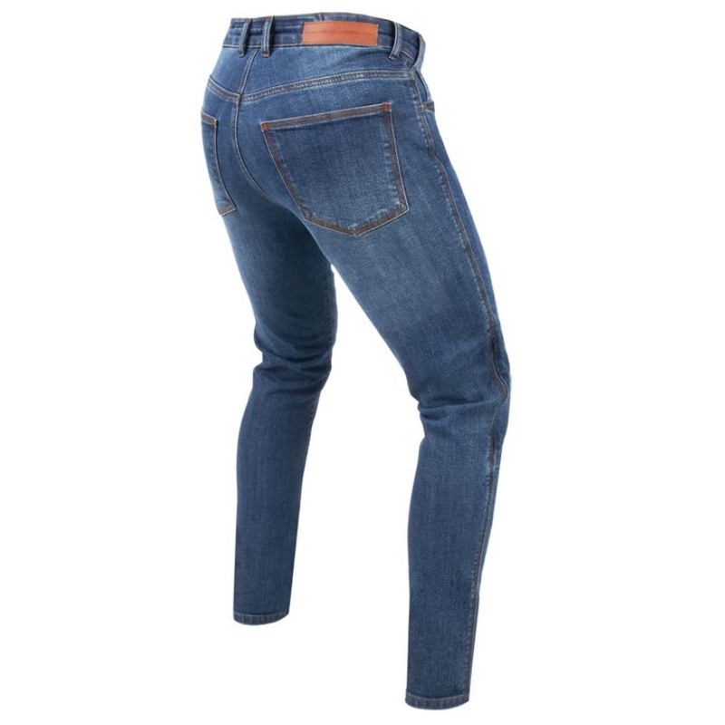 Motorcykeljeans Rebelhorn Classic III SF vasket blå udsalg