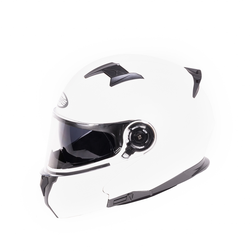 Ozone Flip Up motorcykelhjelm Storm White Gloss udsalg
