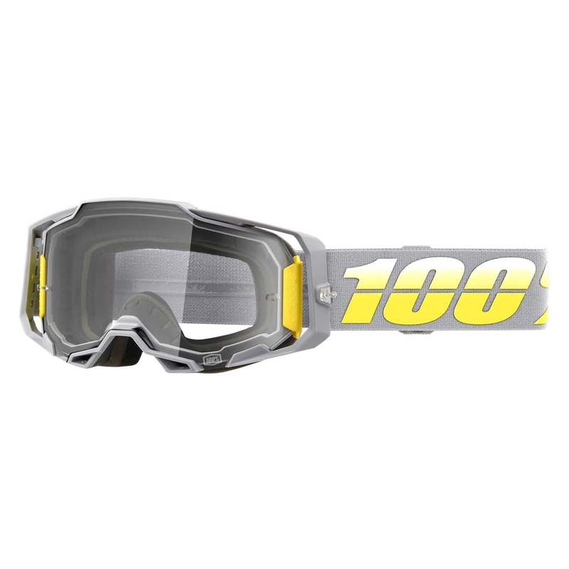 Motocross-briller 100% ARMEGA Complex gul-grå (klar plexi)
