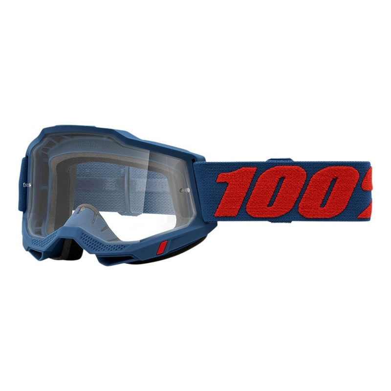 Motocrossbriller 100% ACCURI 2 Odeon rød-blå (klar plexi)