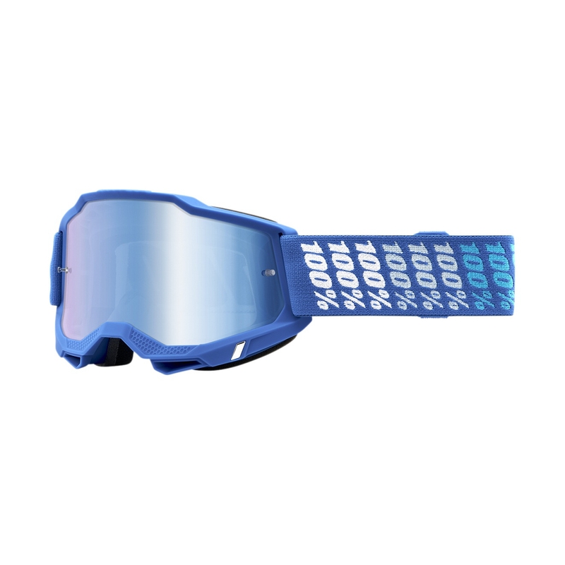Motocrossbrille 100% ACCURI 2 Yarger hvid og blå (blå plexi)