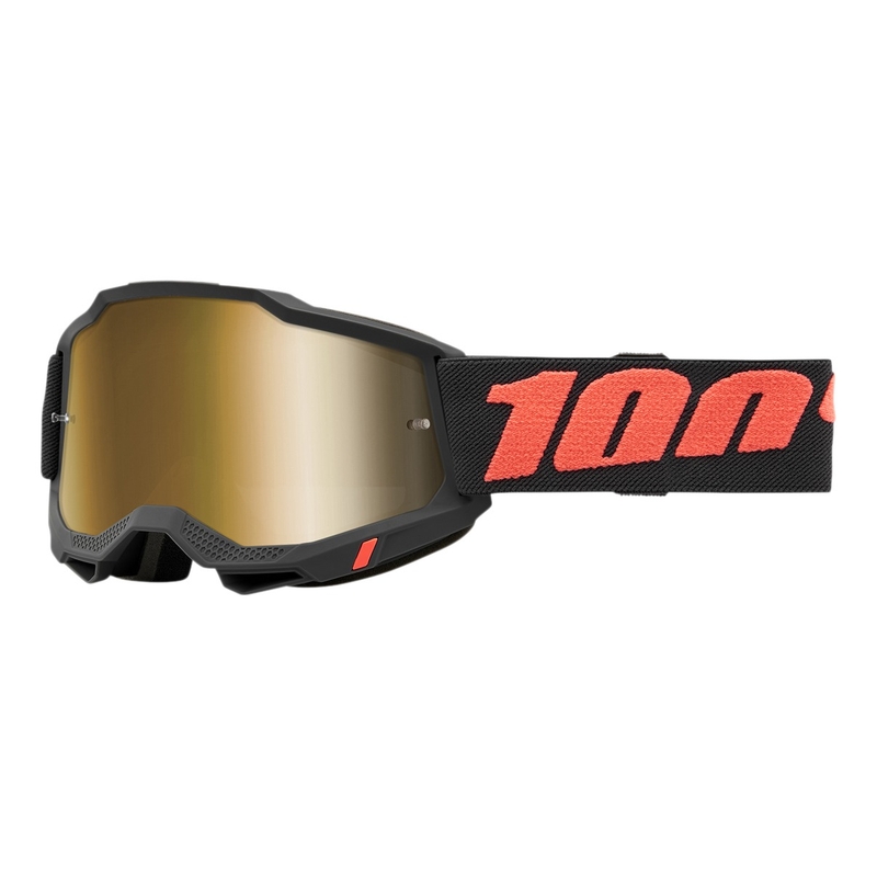 Motocrossbriller 100% ACCURI 2 Borego rød-sort (guld plexi)