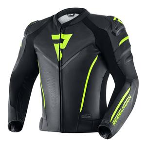 Rebelhorn Fighter sort-fluogul motorcykeljakke udsalg