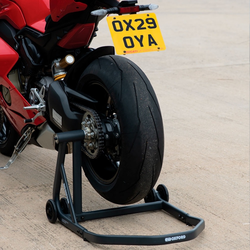 Oxford ZERO-G bageste motorcykelstativ til enkeltsvingarm