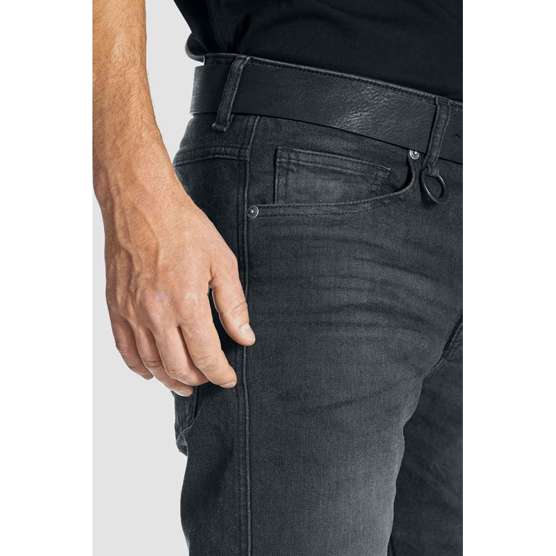 Motorcykeljeans PANDO MOTO Robby Slim sort udsalg