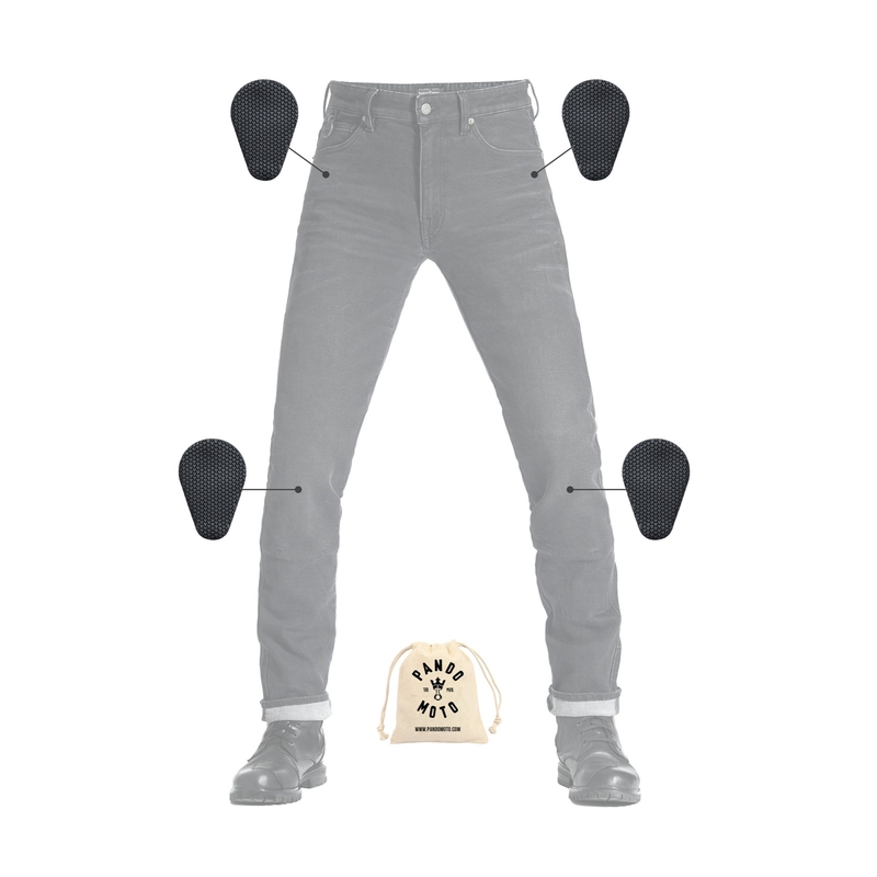 Motorcykeljeans PANDO MOTO Boss Dyn sort udsalg