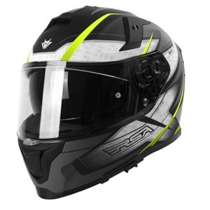 Integreret motorcykelhjelm RSA Rapid grå-fluogul udsalg