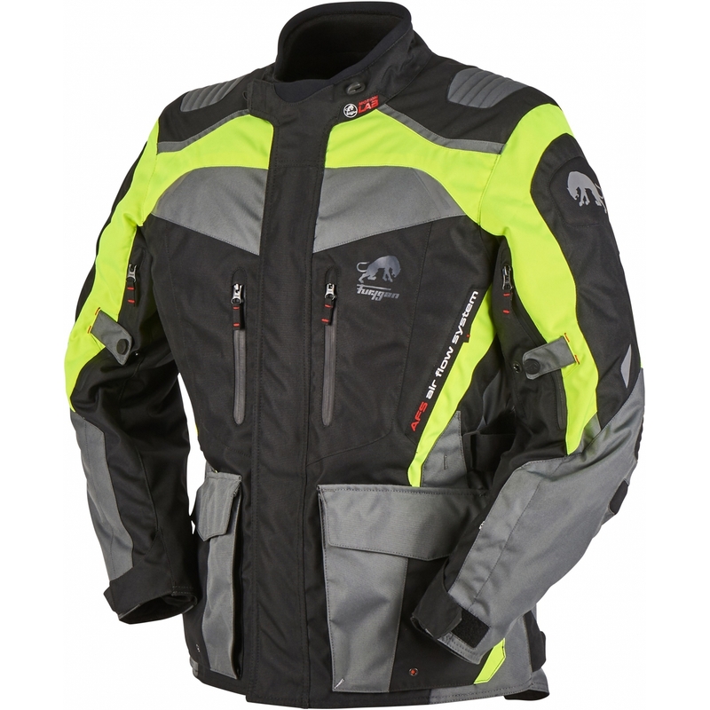 Furygan Apalaches sort-fluogul motorcykeljakke