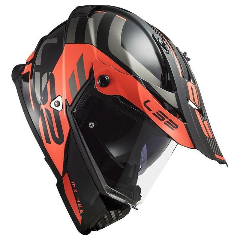 Endurohjelm LS2 MX436 Pioneer Evo Adventurer sort-orange mat
