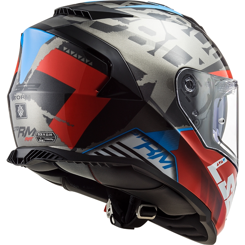 LS2 FF800 Storm Sprinter sort-rød-titanium integreret motorcykelhjelm