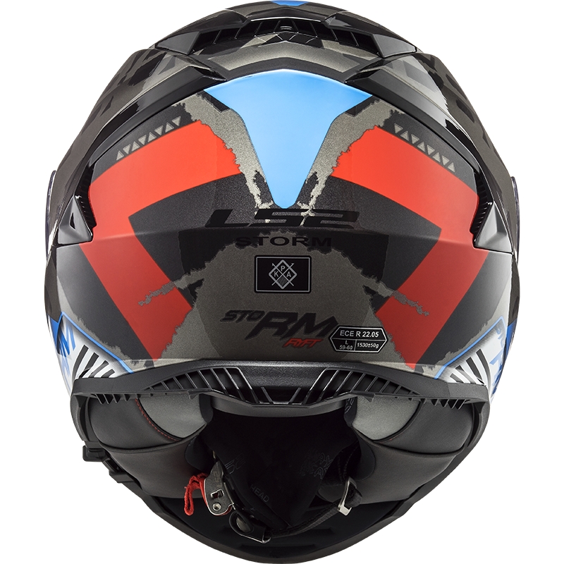 LS2 FF800 Storm Sprinter sort-rød-titanium integreret motorcykelhjelm